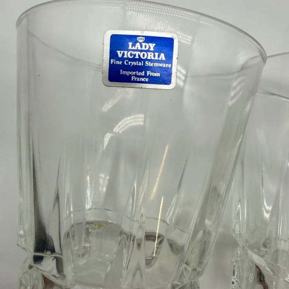 Lady Victoria chantelle Crystal Stemware Wine Water Goblets France Set of 3
